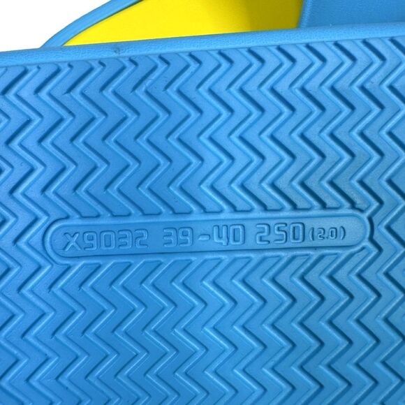 Beach Slides by J/Slides Squish Slides - Turquoise & Yellow - Size 8 - Picture 8 of 9